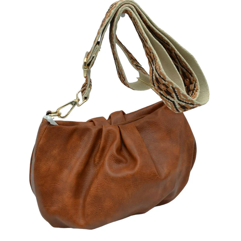 Elegant Black Faux Leather Shoulder Bag