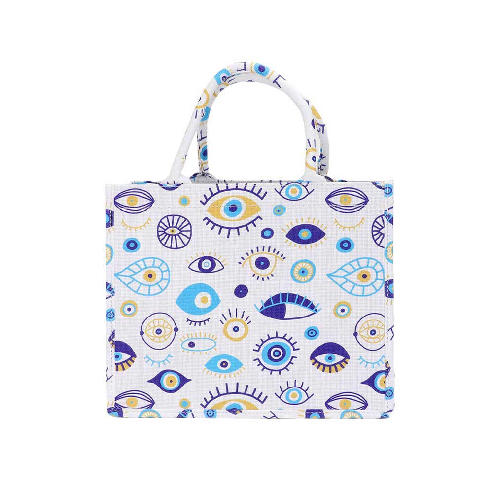 Chic Eye-Print Canvas Tote Bag