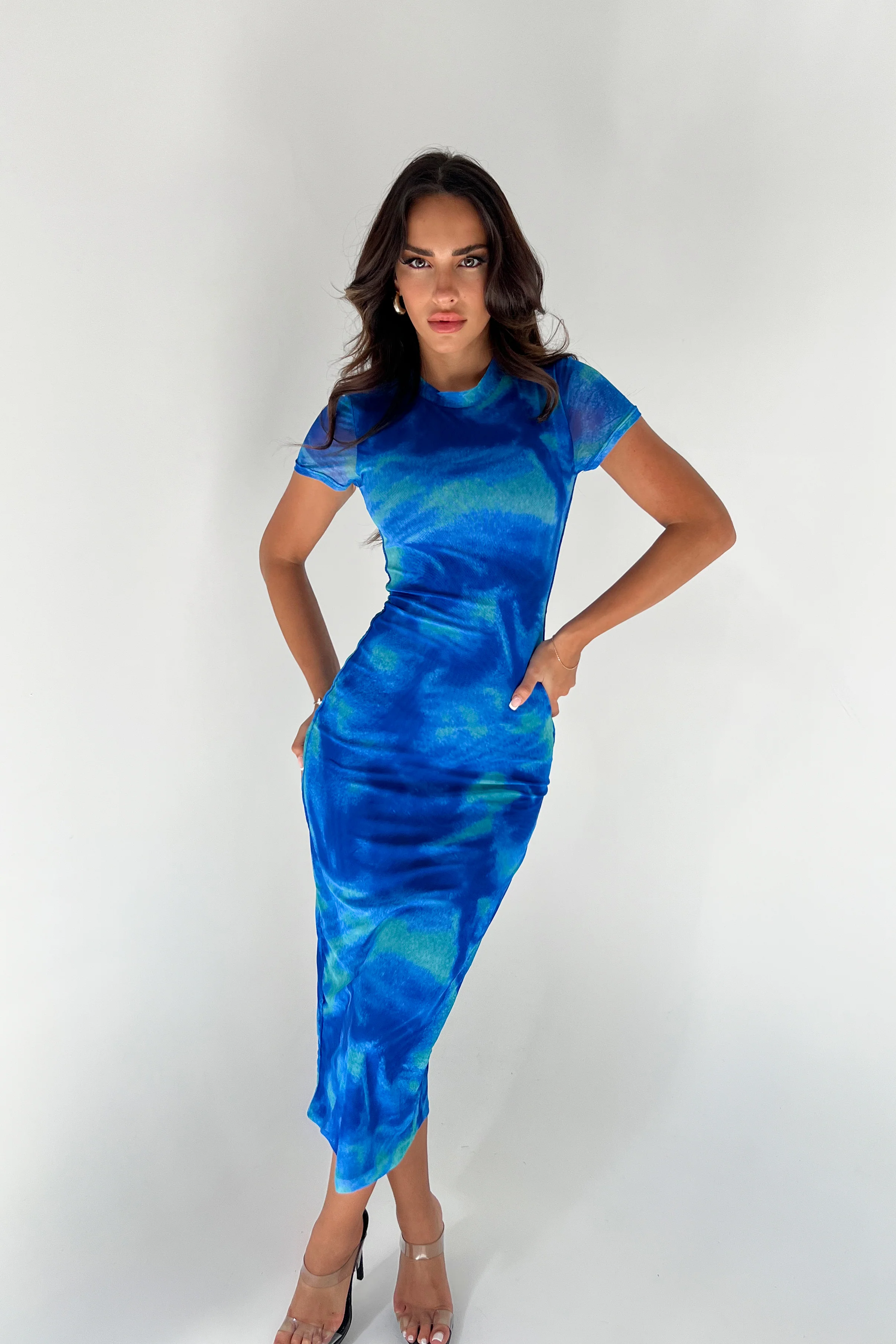 Elegant Oceanic Midi Dress